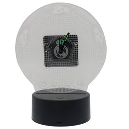 CYP BRANDS - Horloge LED Real Madrid, avec écusson, en forme de ballon de football et lumières RGB, couleur réglable, en plexiglas
