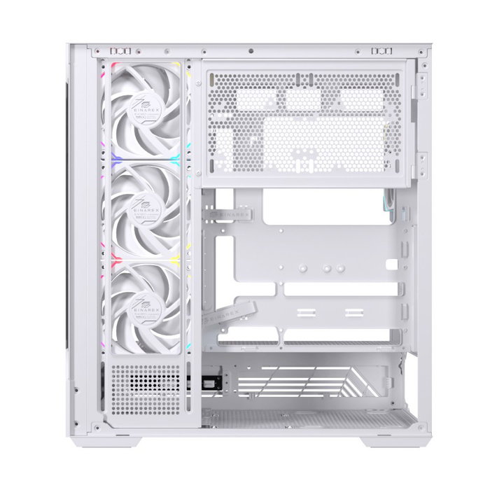 Einarex S800 RGB boîtier gaming ATX verre trempé blanc