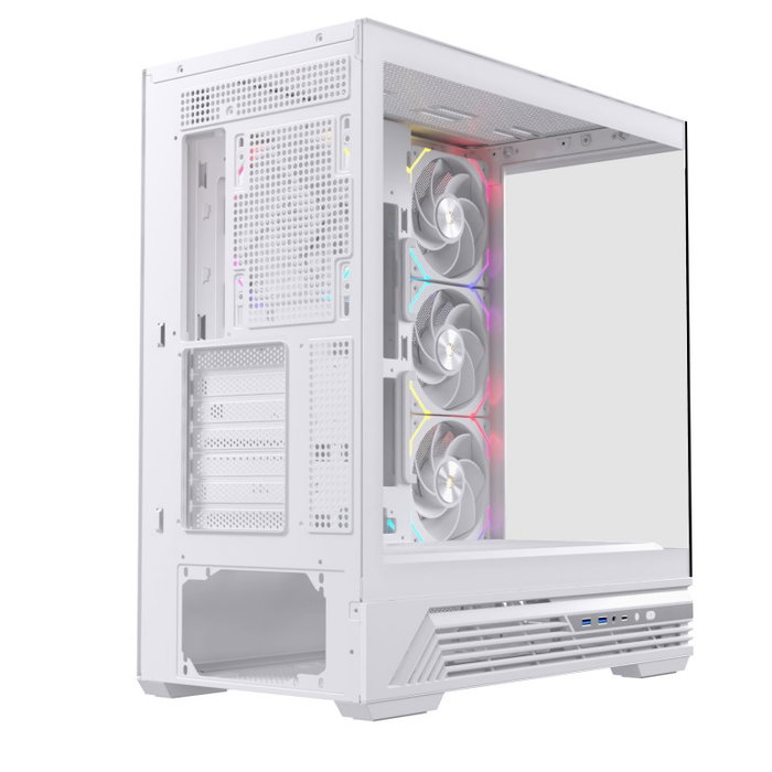 Einarex S800 RGB boîtier gaming ATX verre trempé blanc