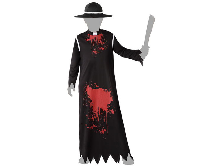 Déguisement Prêtre Sanglant Enfant 7-9 Ans Halloween Costume Fille Garçon Déguisement Prêtre Sanglant Enfant 7-9 Ans Halloween Costume Fille Garçon