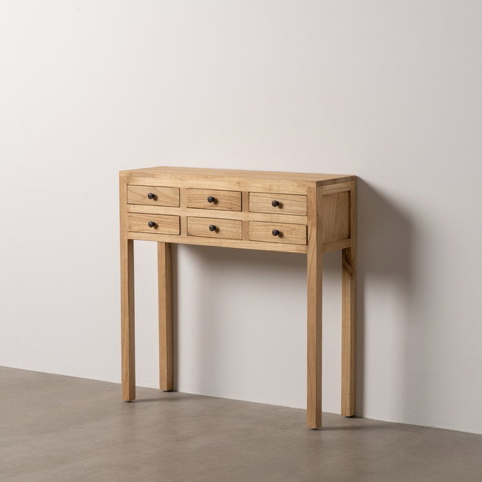 BigBuy Home Meuble d'Entrée Naturel 85 x 26 x 85 cm