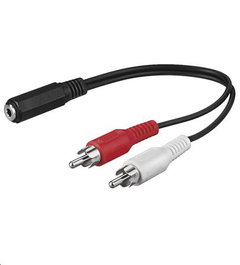 MicroConnect Câble adaptateur audio 3,5 mm femelle vers RCA mâle, 0,2 m