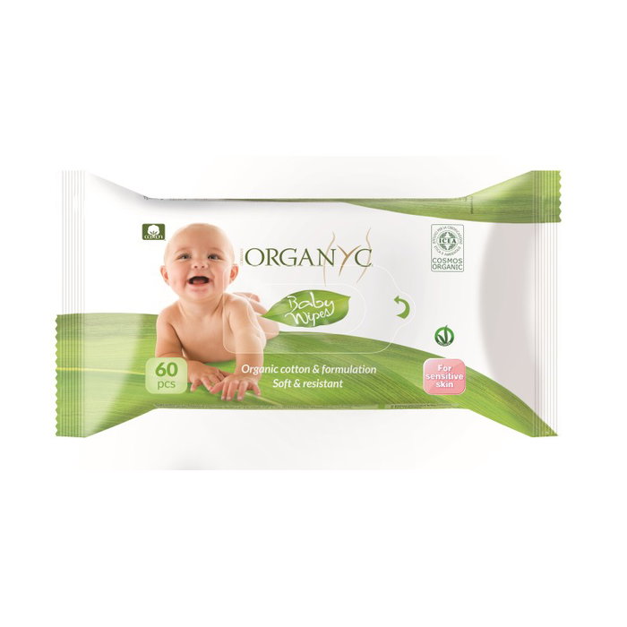 ORGANYC Lingettes humides bébé au coton biologique 60 unités ORGANYC Lingettes humides bébé au coton biologique 60 unités