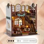 Creanook - Book Nook Kit DIY à construire, Maquette 3D Serre Livre Bibliothèque, Dimensions : 24 x 17 x 25 cm
