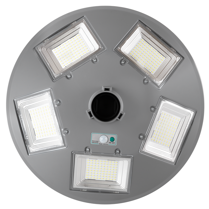Luminaria Solar LED 150W 15000Lm 6000K Gris Blanco Frío