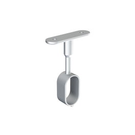 HERRAJES ALK Support central pour tube ovale 30x15 mm Chrome RAL 9006