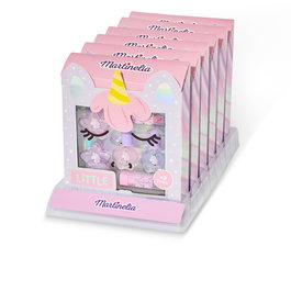 Martinelia Coffret Maquillage Enfant Licorne Little Unicorn Face - 6 Pièces avec Vernis à Ongles, Baumes et Rouges à Lèvres Pailletés
