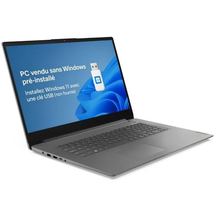 Lenovo IdeaPad 3 17ALC6 - PC Portable 17.3" HD+ AMD Ryzen 5 5625U, 16 Go RAM, SSD 512 Go, AZERTY, Windows 11