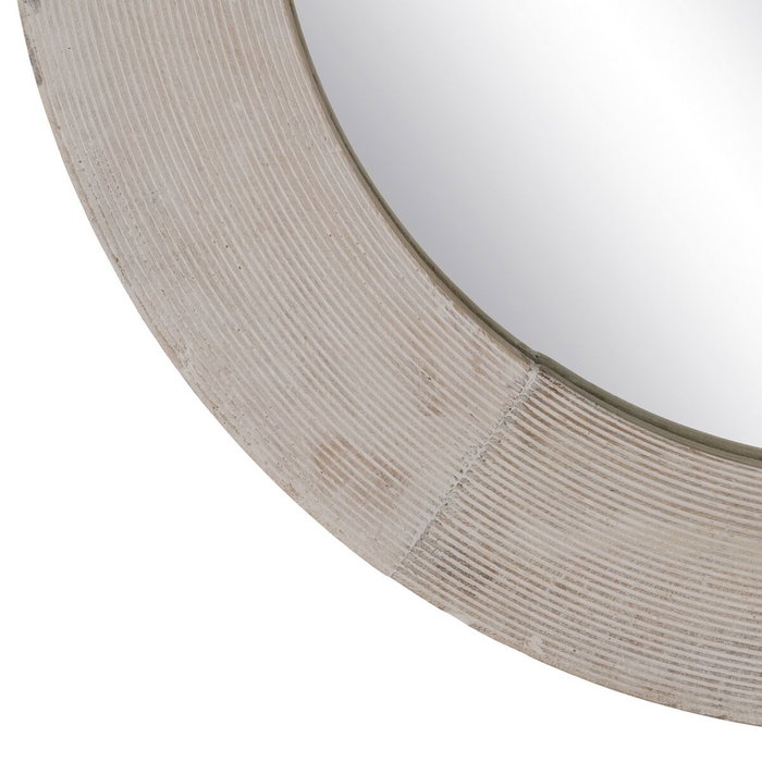 BigBuy Home Miroir mural Blanc Naturel Vertical 61 x 2,5 x 61 cm