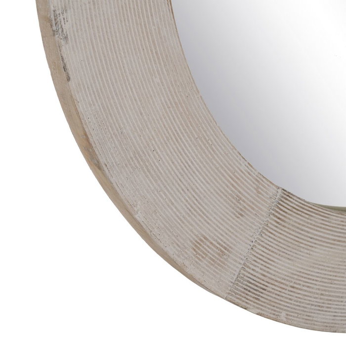 BigBuy Home Miroir mural Blanc Naturel Vertical 61 x 2,5 x 61 cm
