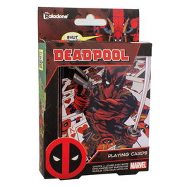 PALADONE - Jeu de cartes Deadpool Marvel, baraja dans une boîte métallique en forme de bande dessinée