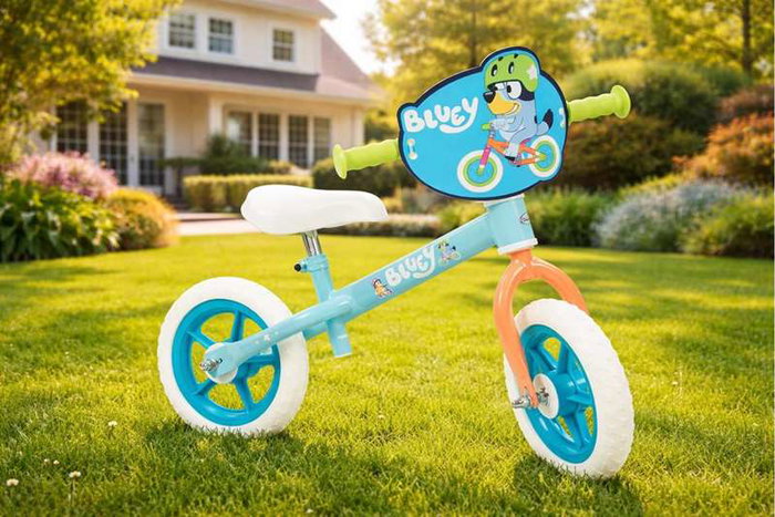 Toimsa Bluey - Bicyclette sans pédales pour enfant - 10 pouces - À partir de 2 ans - Bleu