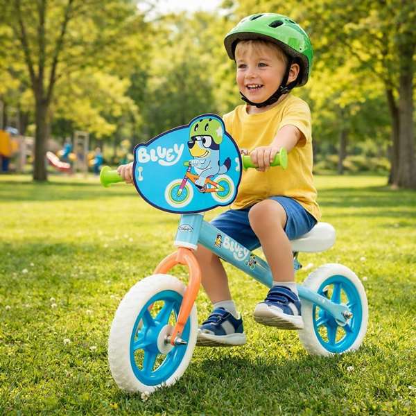 Toimsa Bluey - Bicyclette sans pédales pour enfant - 10 pouces - À partir de 2 ans - Bleu