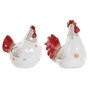 Home ESPRIT Figurine Décorative Poule Blanc Rouge (2 Unités)