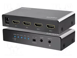 LOGILINK Switch HDMI 2.0 avec 2 entrées et 2 sorties HDMI, noir