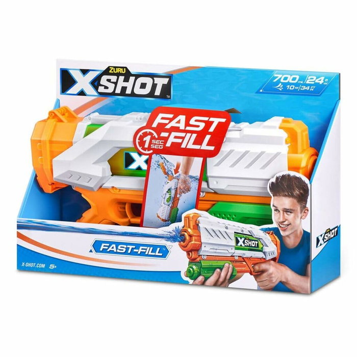 Zuru X-Shot Fast-Fill Pistolet à eau, Portée 9 m, Réservoir 700 ml Zuru X-Shot Fast-Fill Pistolet à eau, Portée 9 m, Réservoir 700 ml
