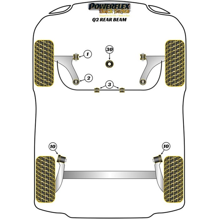 Silentblock Powerflex PFF85-802 Delantera Arrière 2 Pièces Silentblock Powerflex PFF85-802 Delantera Arrière 2 Pièces