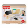 Fisher-Price Set de télétravail en bois, 9-11 éléments avec ordinateur et téléphone