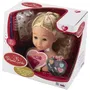 Klein Princess Coralie Little Sophia - Tête à coiffer et à maquiller pour fille avec visage réaliste, yeux bleus et cheveux blonds lavables, inclut accessoires