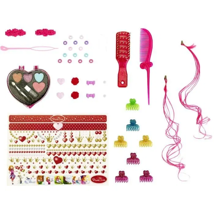 Klein Princess Coralie Little Sophia - Tête à coiffer et à maquiller pour fille avec visage réaliste, yeux bleus et cheveux blonds lavables, inclut accessoires