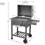 Color Baby Barbacoa - Barbecue à charbon avec roues, dimensions 102 x 65 x 104 cm