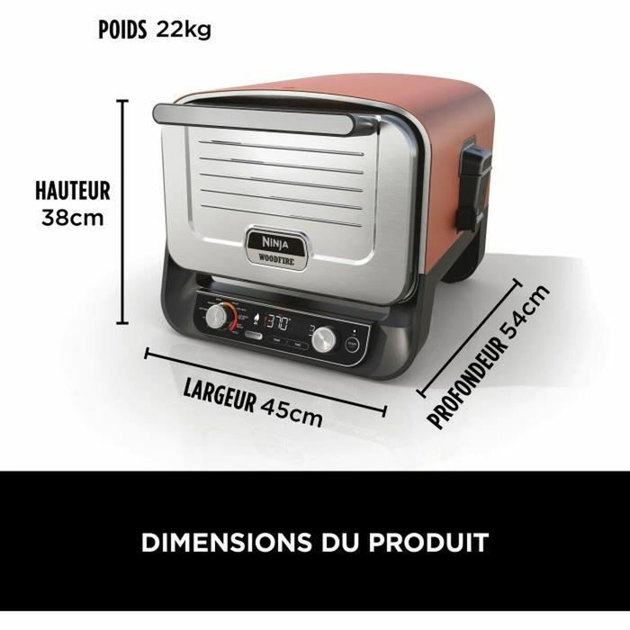 Ninja Woodfire OO101EU - Four à pizza avec technologie Woodfire, 2400W Ninja Woodfire OO101EU - Four à pizza avec technologie Woodfire, 2400W