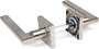 ALK Manivela de porte intérieure modèle Rental en aluminium avec rosette carrée 50x50 mm - Finition nickel satiné