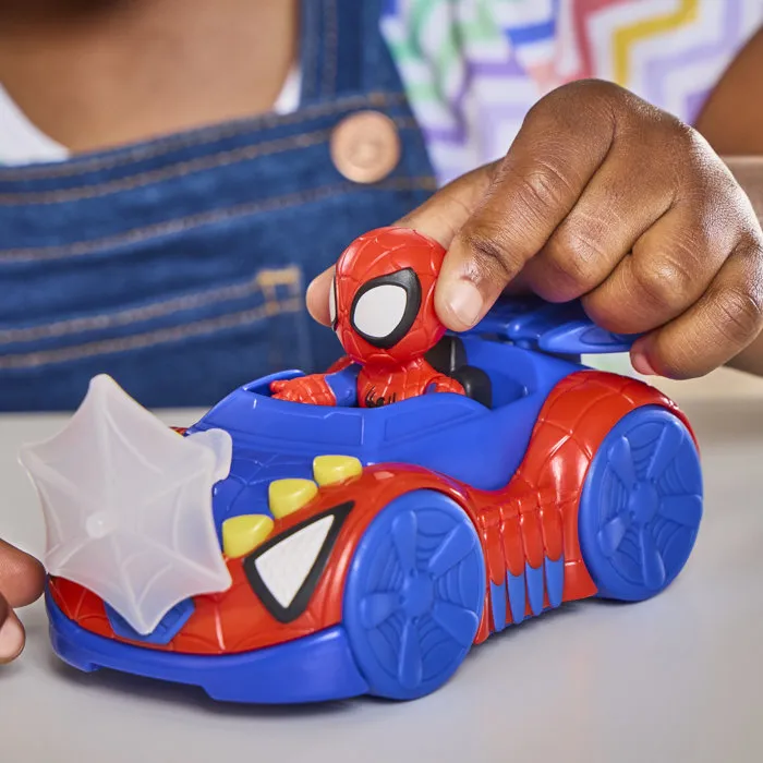 Hasbro Marvel Spidey et Ses Amis Extraordinaires - Arachno-Bolide de Spidey avec Figurine de 7,5 cm et Accessoire - Jouet Enfant des 3 Ans