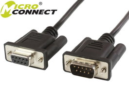 MicroConnect SCSEHN3B Câble série D-SUB/RS-232 vers D-SUB/RS-232, 3m