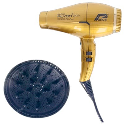Parlux Alyon Gold Edition Sèche-cheveux avec Diffuseur et 2 Buses, Jaune