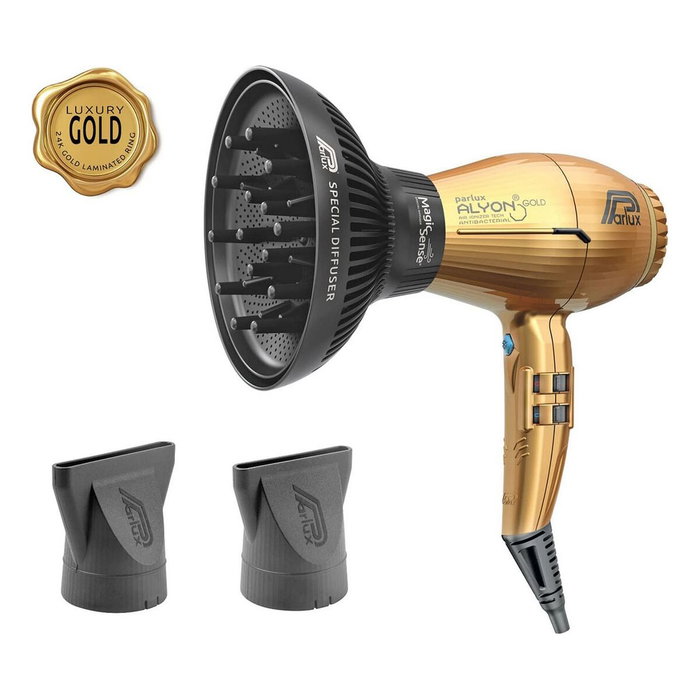 Parlux Alyon Gold Edition Sèche-cheveux avec Diffuseur et 2 Buses, Jaune