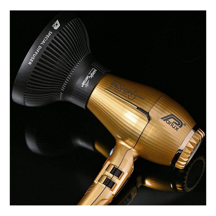 Parlux Alyon Gold Edition Sèche-cheveux avec Diffuseur et 2 Buses, Jaune