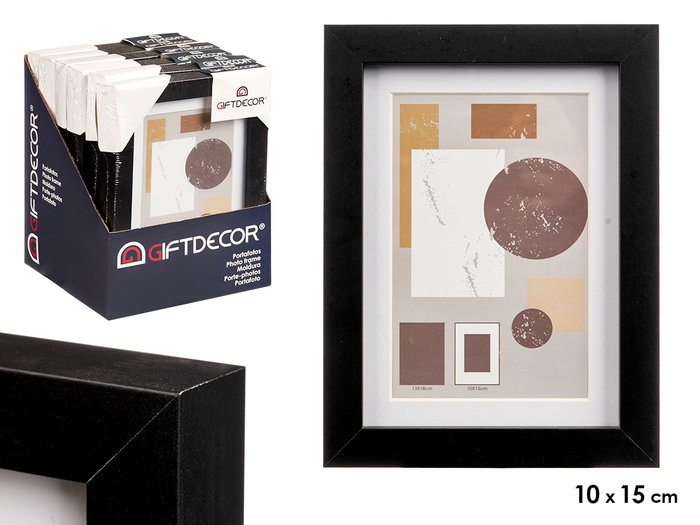 Giftdecor Porte-photo mural en bois MDF avec passe-partout 10x15 cm noir 15.5x20.5x2.5 cm (Set de 24) Giftdecor Porte-photo mural en bois MDF avec passe-partout 10x15 cm noir 15.5x20.5x2.5 cm (Set de 24)