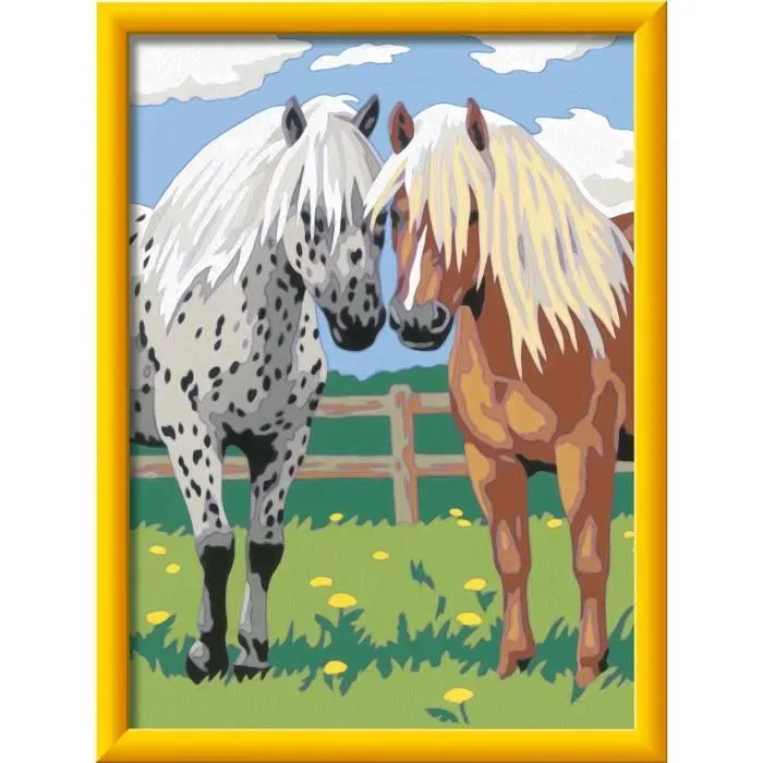 Ravensburger - Kit de Peinture par Numéros CreArt Kids Duo Chevaux - 18x24 cm - Loisir Créatif Facile et Amusant