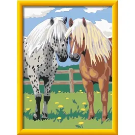 Ravensburger - Kit de Peinture par Numéros CreArt Kids Duo Chevaux - 18x24 cm - Loisir Créatif Facile et Amusant