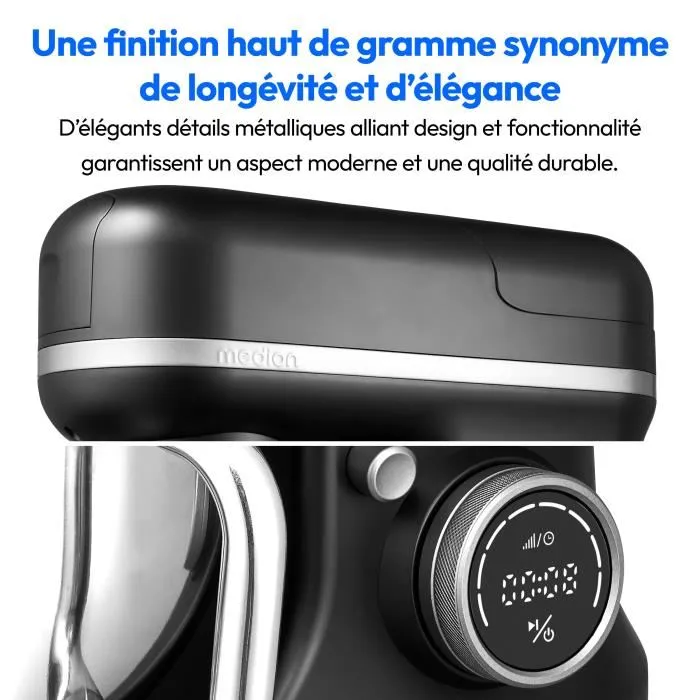 Medion Robot de cuisine 3-en-1 MD18430 - 1200 W - 5 L - Noir