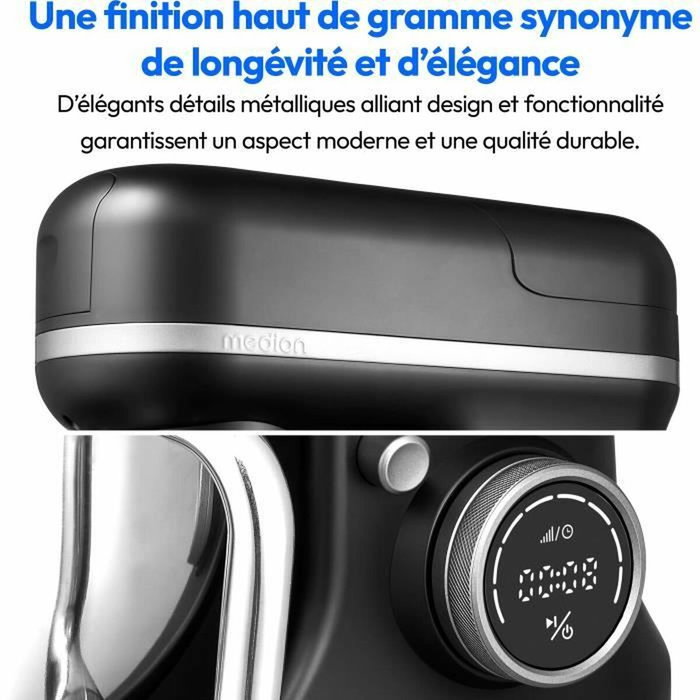 Medion Robot de cuisine 3-en-1 MD18430 - 1200 W - 5 L - Noir Medion Robot de cuisine 3-en-1 MD18430 - 1200 W - 5 L - Noir
