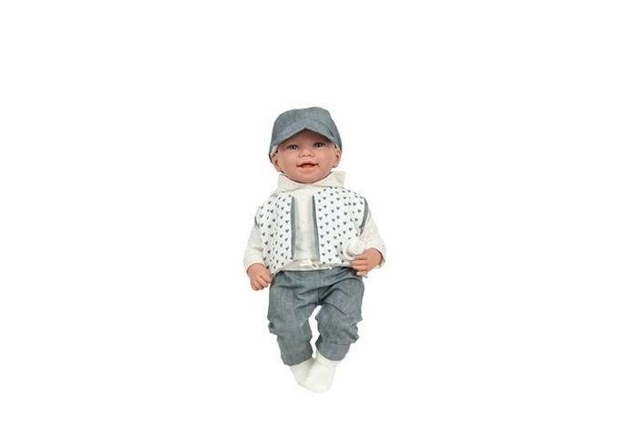 Muñecas Arias Poupée Élégance Zoe 45 cm Enfant avec Mécanisme de Rire Try Me, Langue Espagnole, Fonction Sonore, Piles Incluses