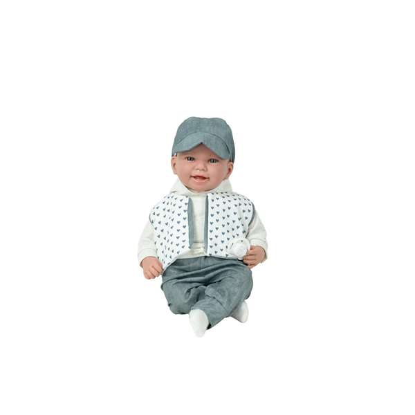 Muñecas Arias Poupée Élégance Zoe 45 cm Enfant avec Mécanisme de Rire Try Me, Langue Espagnole, Fonction Sonore, Piles Incluses