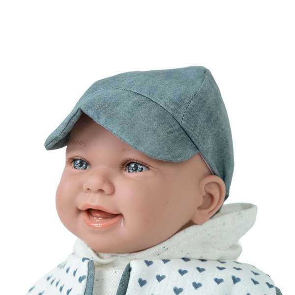 Muñecas Arias Poupée Élégance Zoe 45 cm Enfant avec Mécanisme de Rire Try Me, Langue Espagnole, Fonction Sonore, Piles Incluses