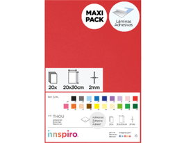 Innspiro Goma EVA rouge feuilles adhésives 20x30cm 2mm 20u.