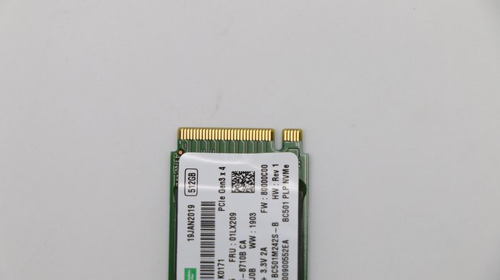 Lenovo SSD M.2 PCIe NVMe 512 Go SK Hynix BC501-PLP