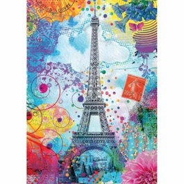 Nathan Puzzle Tour Eiffel multicolore - Lars Stewart (1500 pièces)