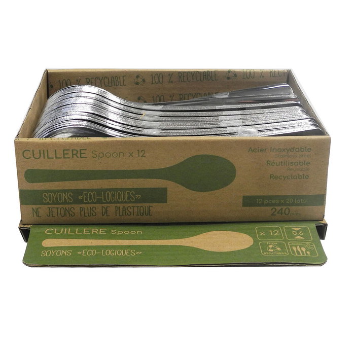 Amefa Set de 12 cuillères de table Ecologic Slim Acier Inoxydable Finition Brillant