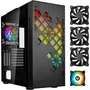 BitFenix Tracery ARGB - Boîtier PC Moyen Tour Format E-ATX, Noir, 3x140mm + 1x120mm Ventilateurs ARGB, Façade Mesh, Verre Trempé, USB-C