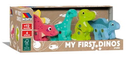 Molto - Set de 4 figurines de dinosaures en bois pour enfants de 1 à 99 ans (âge recommandé) - Matériel : bois