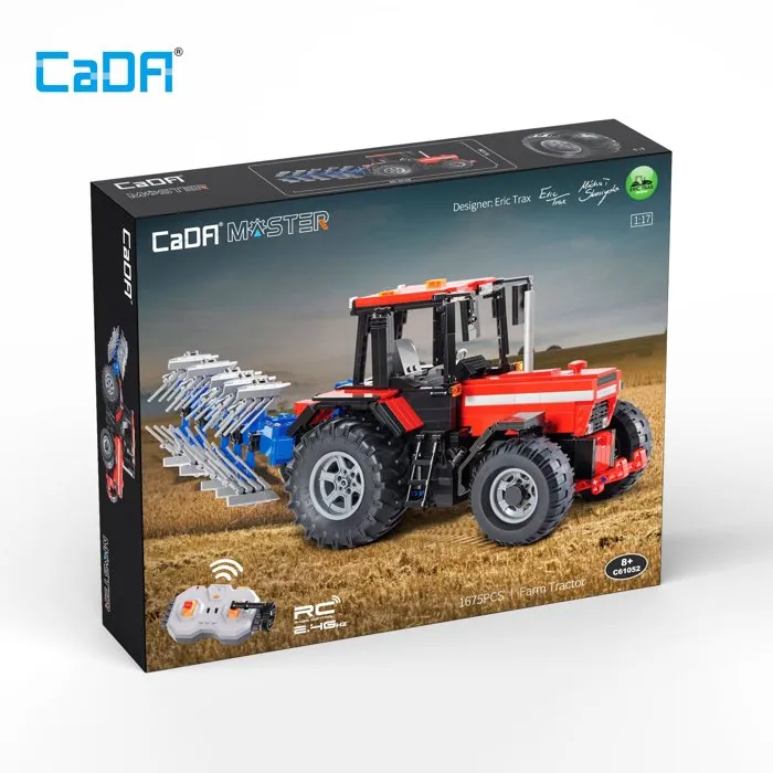 CADA Master - Jeu de construction Tracteur agricole - Échelle 1:17 - 1675 pièces - Radiocommandé - Dès 8 ans CADA Master - Jeu de construction Tracteur agricole - Échelle 1:17 - 1675 pièces - Radiocommandé - Dès 8 ans