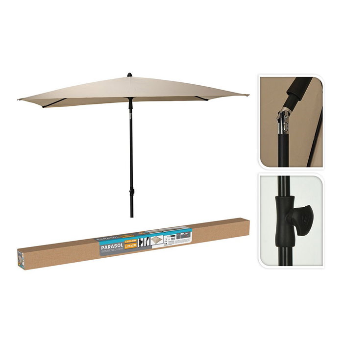 Basics Parasol rectangulaire beige 125 x 200 cm Basics Parasol rectangulaire beige 125 x 200 cm