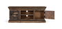 GINER Y COLOMER - Buffet TV en bois de manguier massif avec 2 portes et 2 étagères, finition vieillie marron - Dimensions: porte 32x39 cm, étagère 14 cm