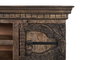 GINER Y COLOMER - Buffet TV en bois de manguier massif avec 2 portes et 2 étagères, finition vieillie marron - Dimensions: porte 32x39 cm, étagère 14 cm
